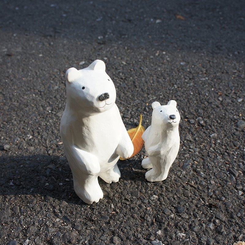 我们去郊游_熊_木制纾压摆饰_白色_北极小熊 - 摆饰 - 木头 白色