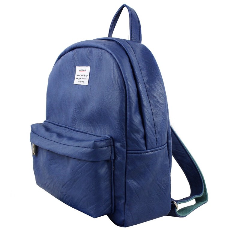 轻巧灰蓝小后背包【am-0283】 - 后背包/双肩包 - 人造皮革 