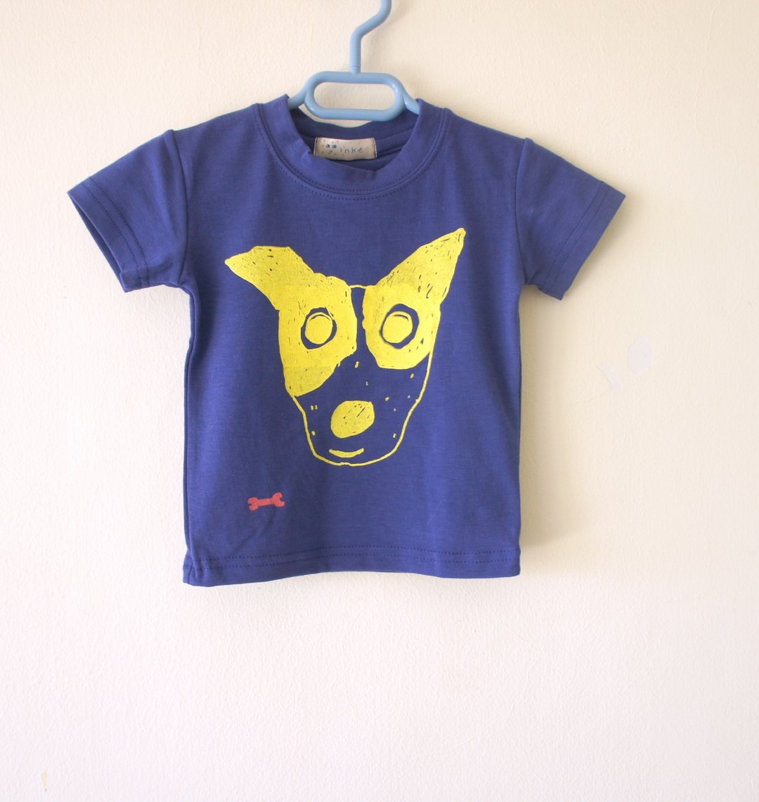 画一个小幸福☆ 蒙面侠小子 / I Love Panda / 大泡泡小丁猫 小孩蓝蓝圆领弹性t-shirt - 其他 - 棉 蓝色