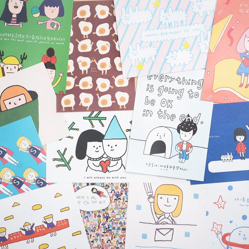 右手超人明信片 / 任选4张 - 卡片/明信片 - 纸 多色