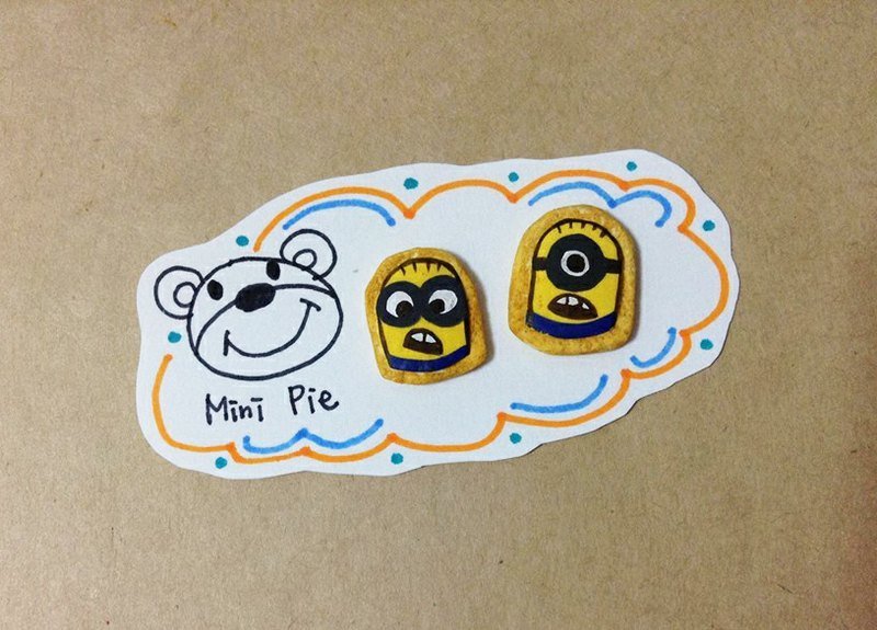 {{情人节限定}}小小兵糖霜饼干耳环(可改耳夹式)   ((满500随机送神秘小礼物)) - 耳环/耳夹 - 其他材质 黄色