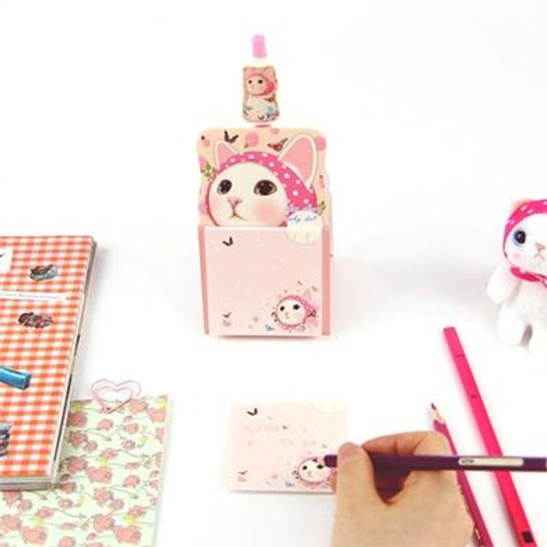 Jetoy,Choo choo 甜蜜猫 doll 便利贴 (40P)_Pink hood (J1503302) - 便条纸/标签贴 - 纸 多色