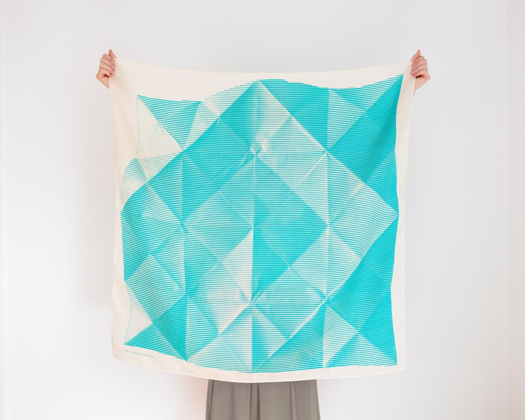 Link Folded Paper Furoshiki 日本风吕敷 - Emerald Green - 丝巾 - 棉 绿色