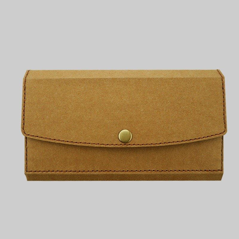 -The Way- 长夹 - 水洗牛皮纸 (浅松褐) - 皮夹/钱包 - 纸 咖啡色