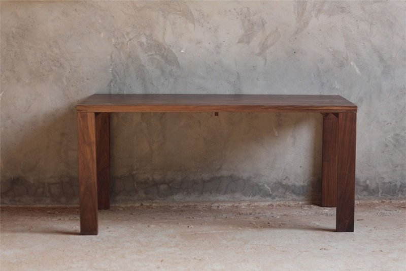 Moment木们-熹工房-黑胡桃木-实木咖啡桌、边桌、长桌、餐桌(150x80x74)-传统榫接工法，原木拼板 - 其他家具 - 木头 黑色