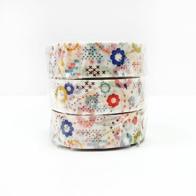 mt 和纸胶带 mt ex【缤纷绽放 POP-3入对花(MTEX1P74)】 - 纸胶带 - 纸 多色