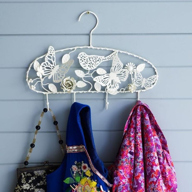 {复古花鸟珐琅挂勾} 四勾 - 墙贴/壁贴 - 其他金属 白色