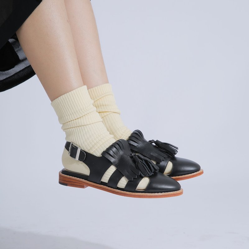 Kumamoto Sandal Black - 男女凉鞋 - 真皮 黑色