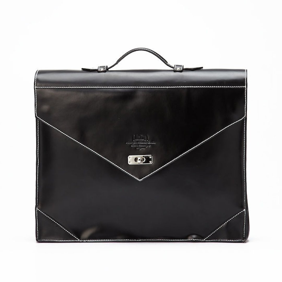 黑色全牛皮手工制作Enve Handbag-大 手提包/肩背包/侧背包/后背包 - 后背包/双肩包 - 真皮 黑色