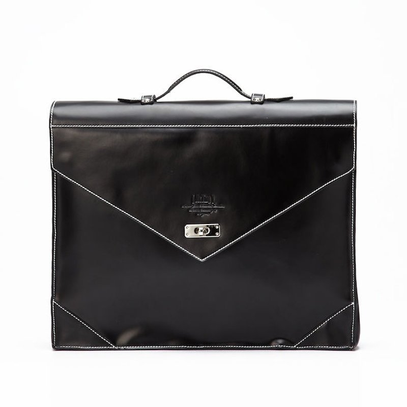 黑色全牛皮手工制作Enve Handbag-大 手提包/肩背包/侧背包/后背包 - 后背包/双肩包 - 真皮 黑色