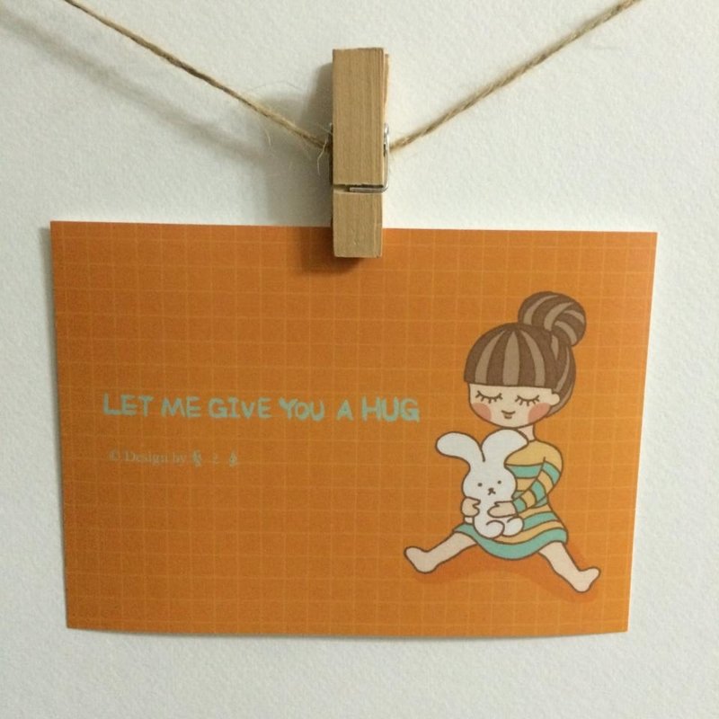 《艺之鱼》LET ME GIVE YOU A HUG 卡片 明信片 --C0130 - 卡片/明信片 - 纸 橘色