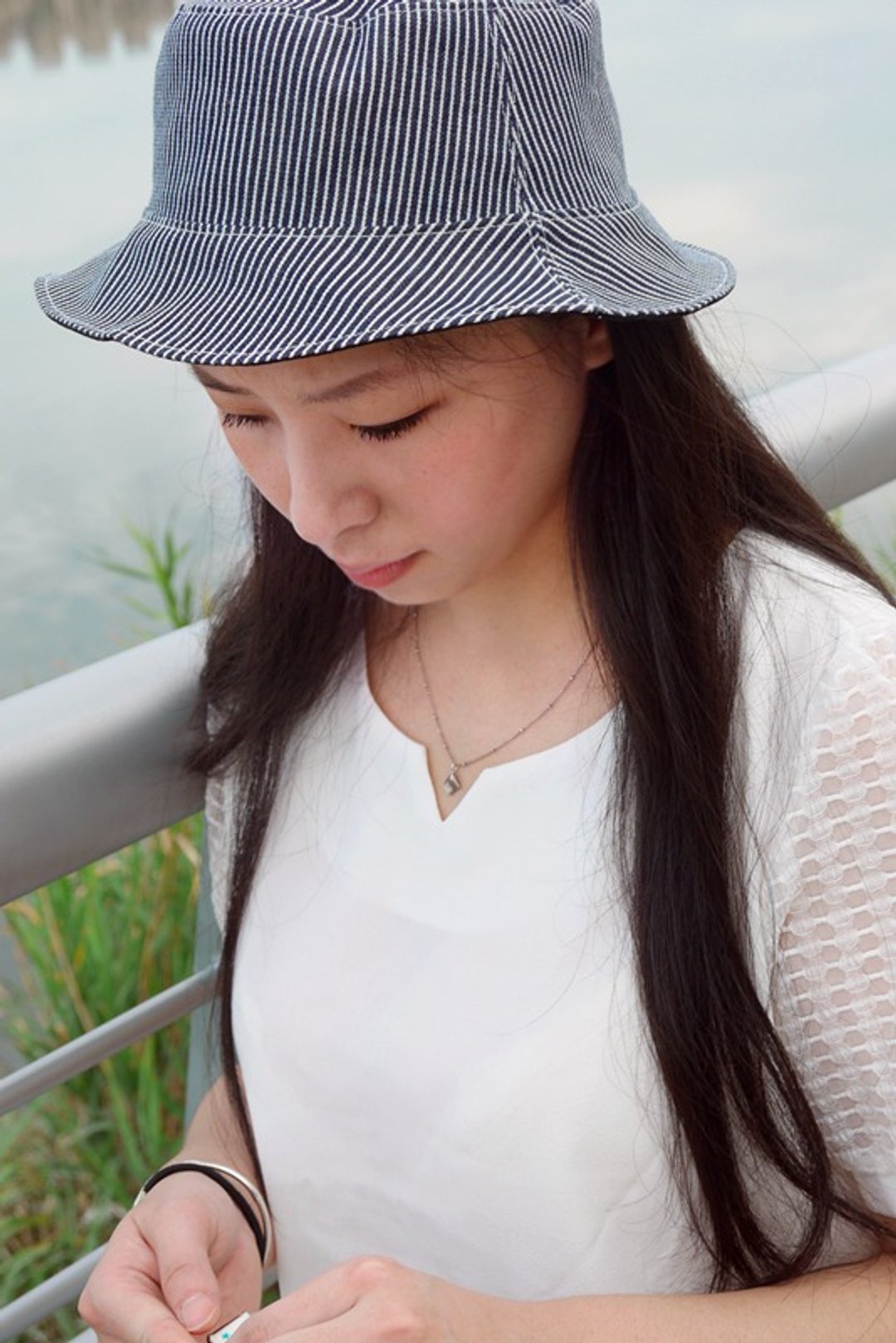 Bucute 轻旅行 双用渔夫帽-黑白线条/全球限量/独家发售/手工制作/ - 帽子 - 其他材质 黑色