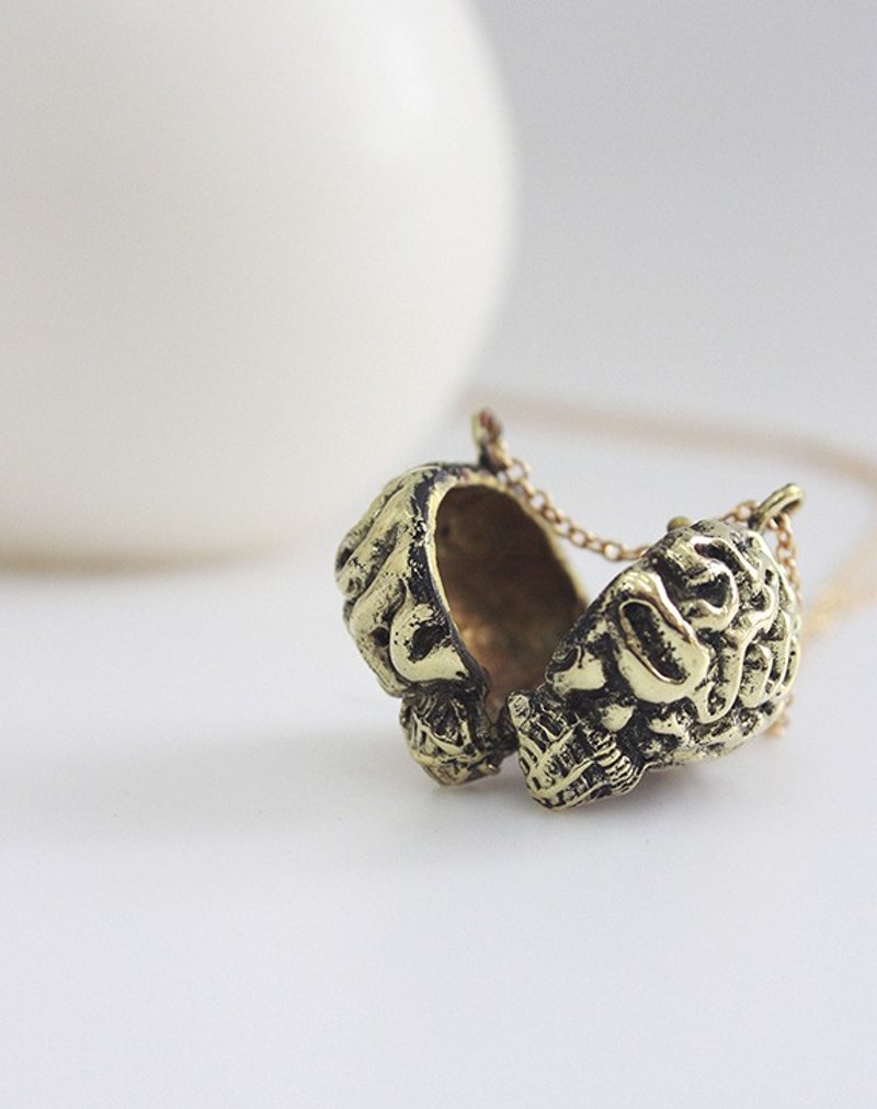 金色大脑项链 - 项链 - 其他金属 金色