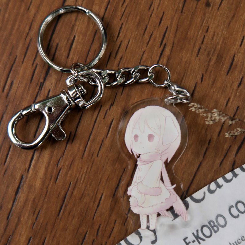 义卖//米克斯-压克力钥匙圈-小白(狗狗) - 钥匙链/钥匙包 - 压克力 粉红色