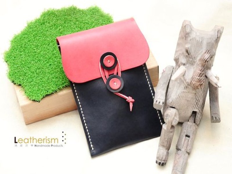 粉红深蓝可爱配! Leatherism手缝牛皮智能手机袋 - 其他 - 真皮 