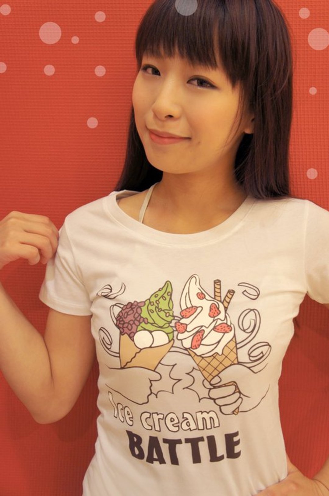 冰淇淋 T-shirt　白色 - 女装 T 恤 - 棉 白色