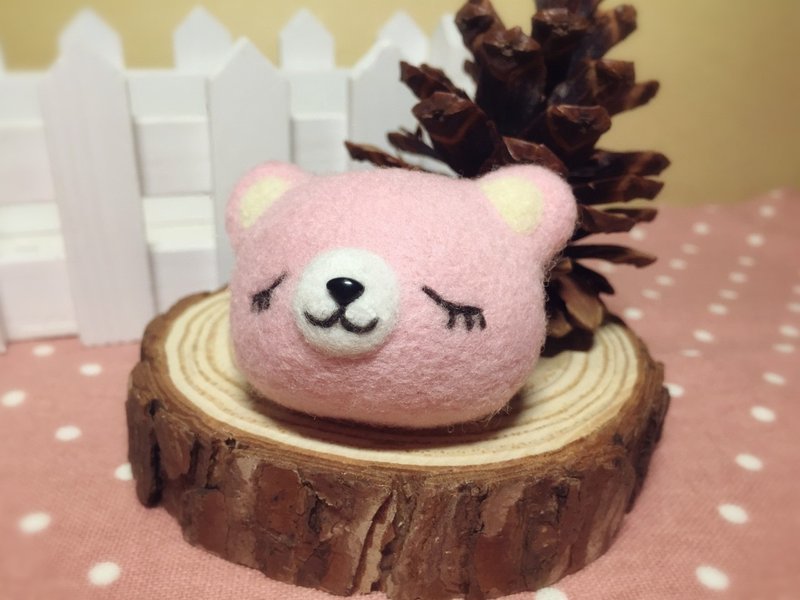 【奶油毛毛】羊毛毡可爱甜蜜熊 彩色小熊 手机吊饰 耳机塞 防尘塞 钥匙圈 生日礼物 - 手机座/防尘塞 - 羊毛 多色