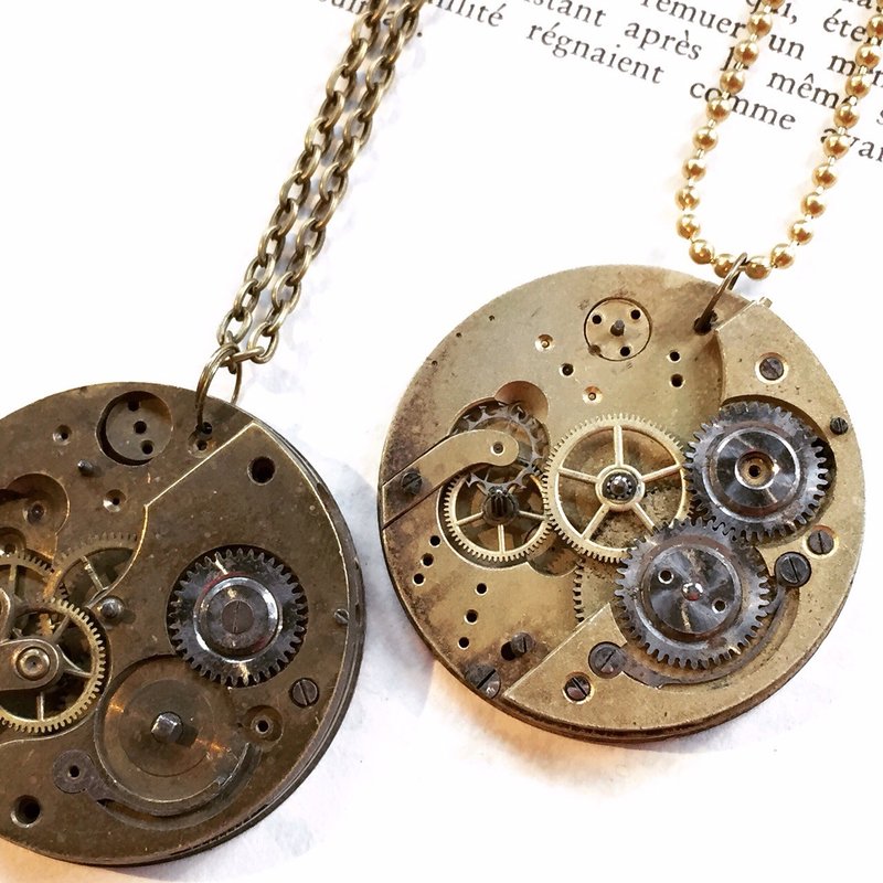 Steampunk 蒸汽庞克风格 冻结时光 太阳 - 项链 - 其他金属 金色