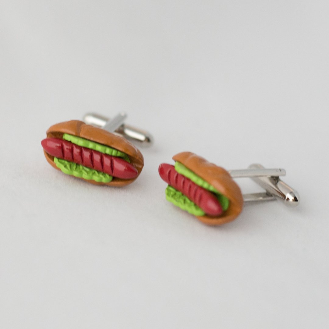 热狗 袖扣 HOTDOG CUFFLINK - 袖扣 - 其他金属 