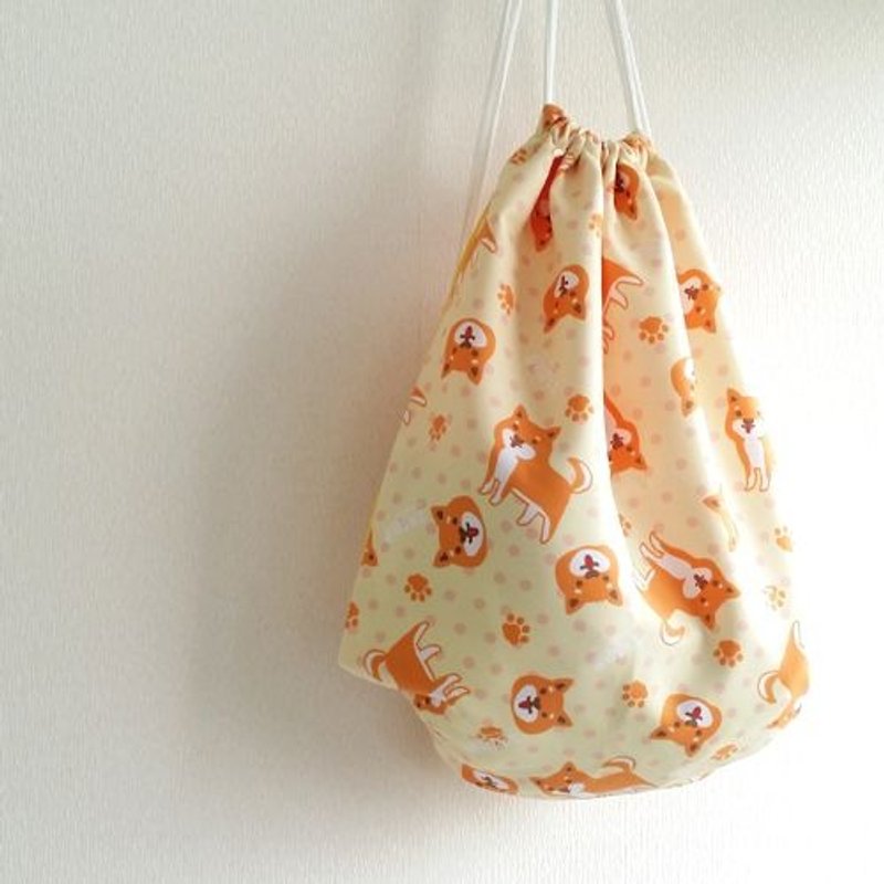 1212玩乐设计 束口包 后背包 - <全布制> 柴犬来了-全面版 - 束口袋双肩包 - 其他材质 黄色