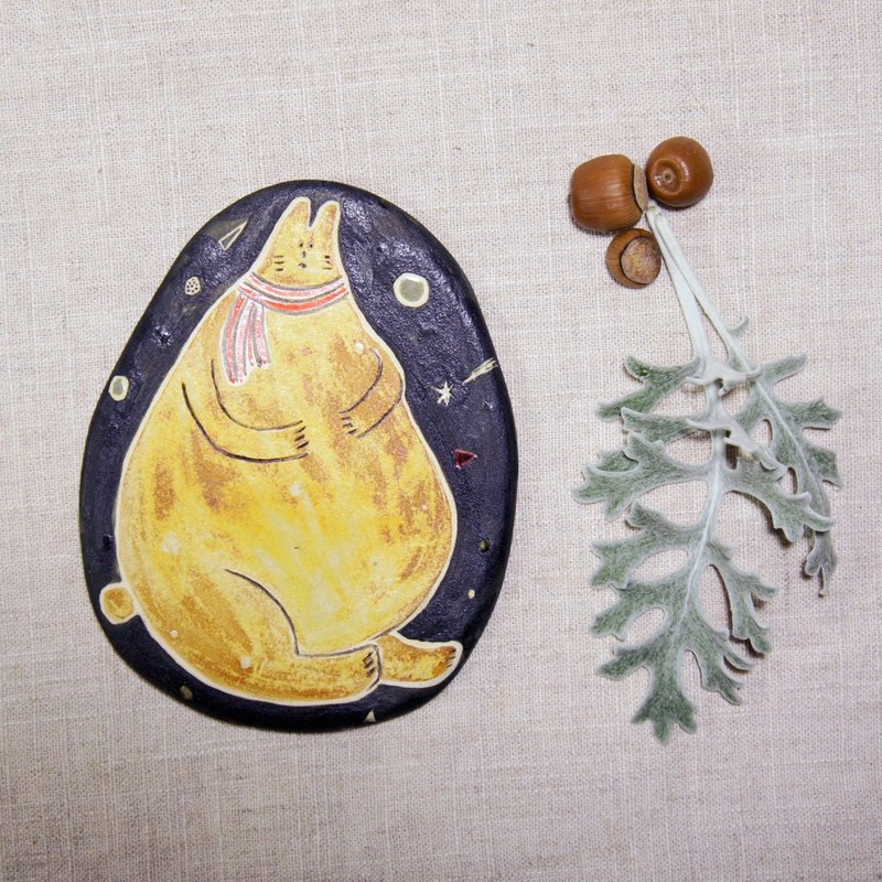 ［手感陶作］陶板画-冬天的问候 - 海报/装饰画/版画 - 其他材质 黄色