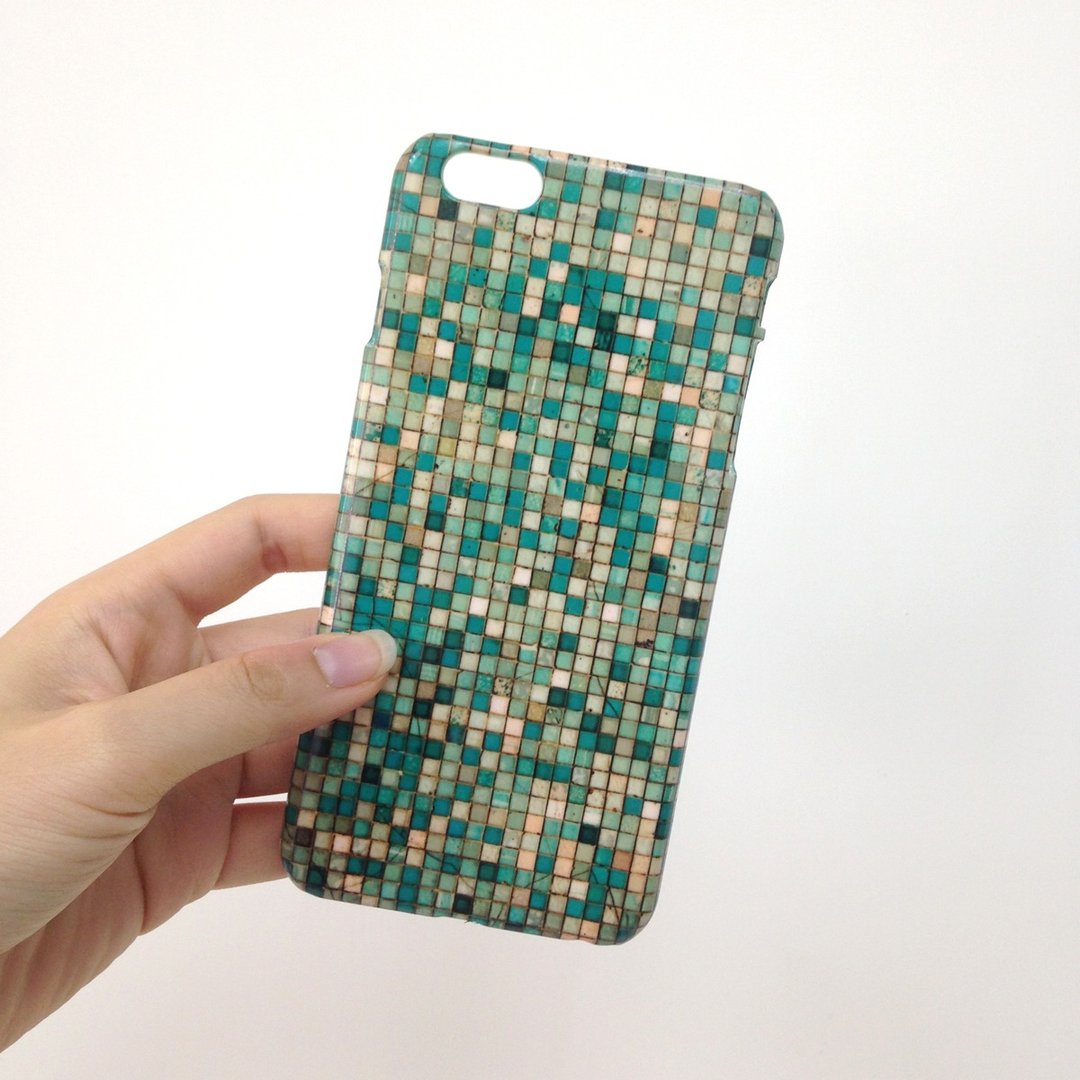 緑色阶砖石格纹65 - iPhone 手机壳, Samsung Galaxy 手机套 Samsung Galaxy Note 电话壳 - 手机壳/手机套 - 塑料 绿色