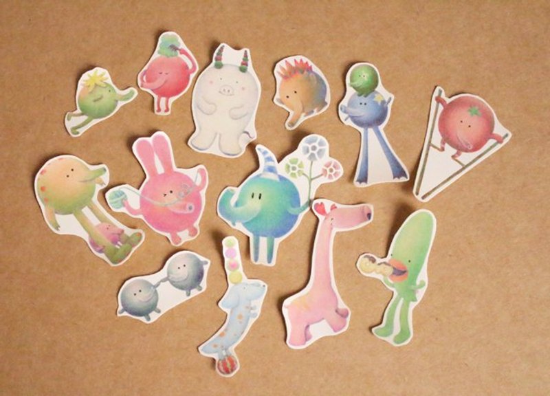 毛粒子贴纸组 - 贴纸 - 纸 多色