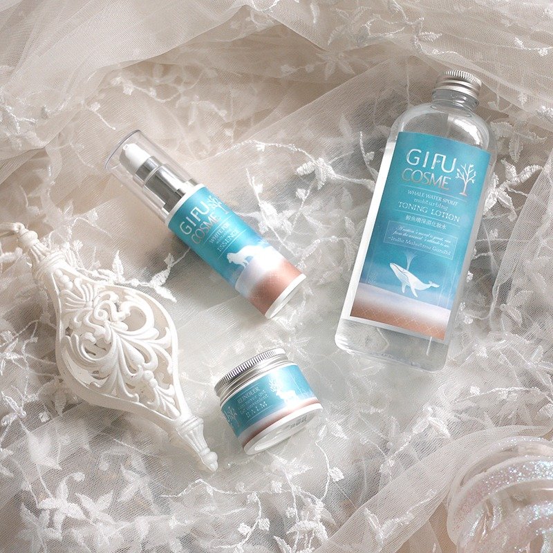 <重点保养> 肌肤新习惯保湿美白狐狸精华液+鲸鱼喷保湿化妆水+驯鹿不迷路方便膏 - 精华液/安瓶 - 其他材质 蓝色