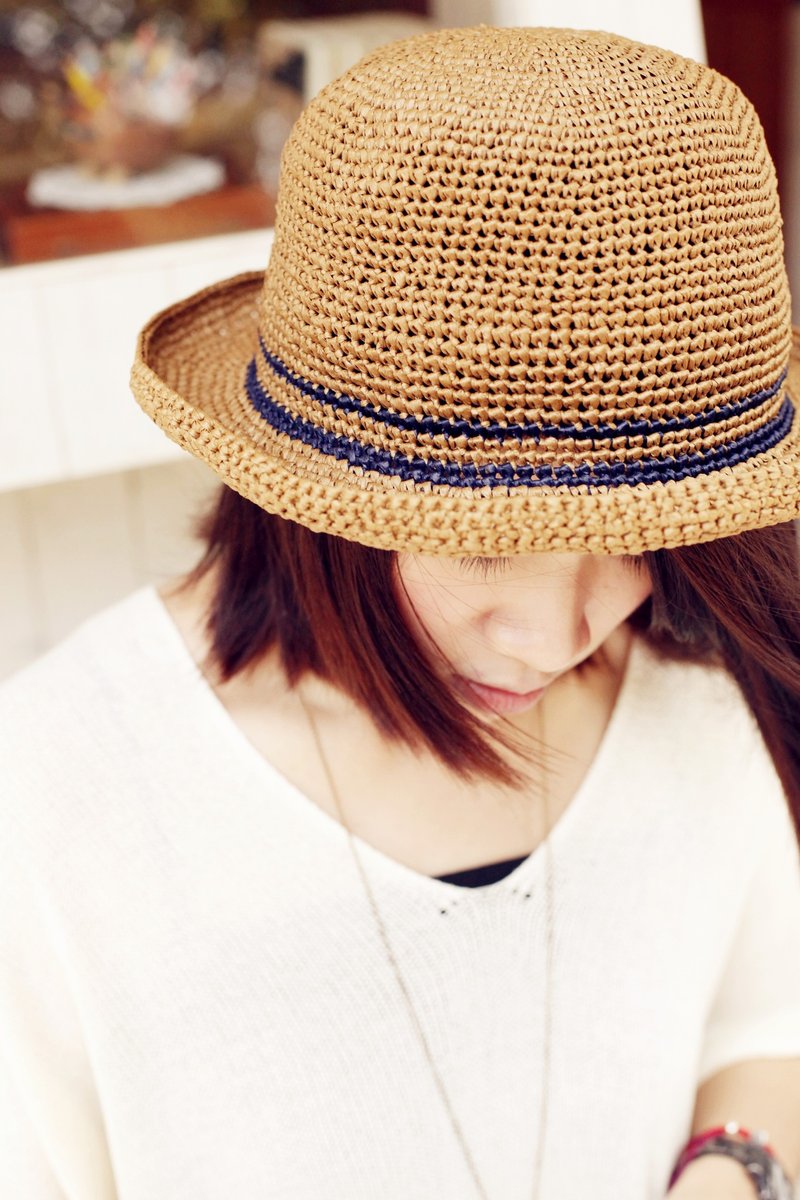 〔好日手作〕纸藤编织小圆帽(for大人) - 帽子 - 其他材质 多色