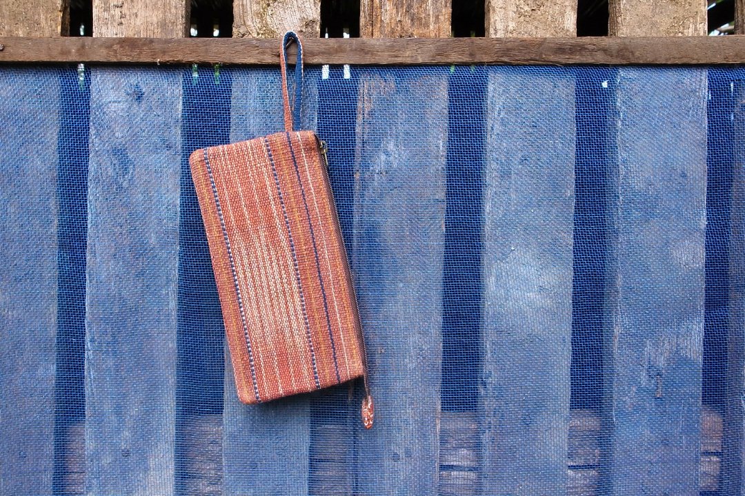 CHIMMUWA 手织棉布LONG TWIN BAG - 皮夹/钱包 - 棉 