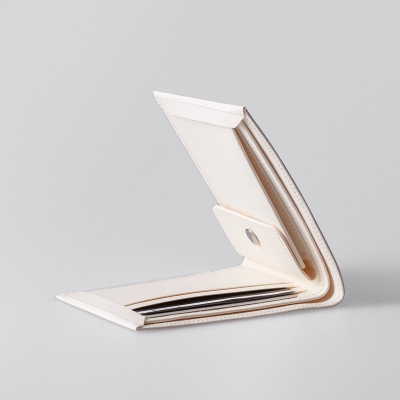 经典 零钱款  可水洗纸 短夹 / 纸钱包 / 纸皮夹 / 米白 手工订制 - 皮夹/钱包 - 纸 白色