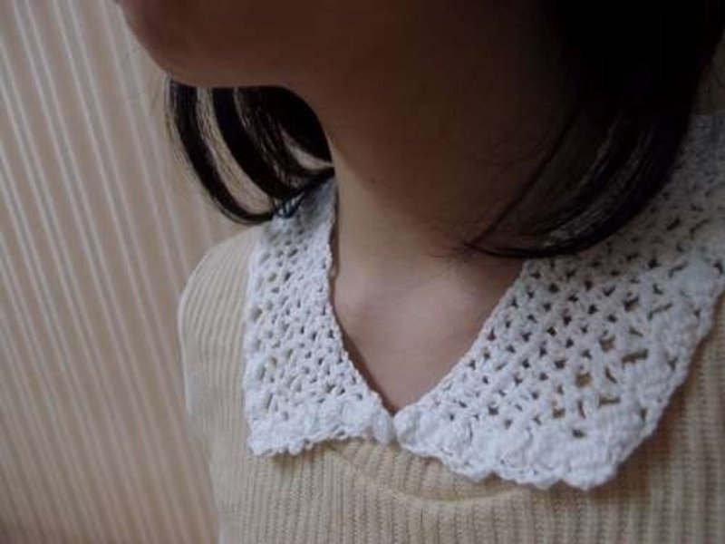 蕾丝领围- no.004 小泡泡 手工编织 - 其他 - 其他材质 白色