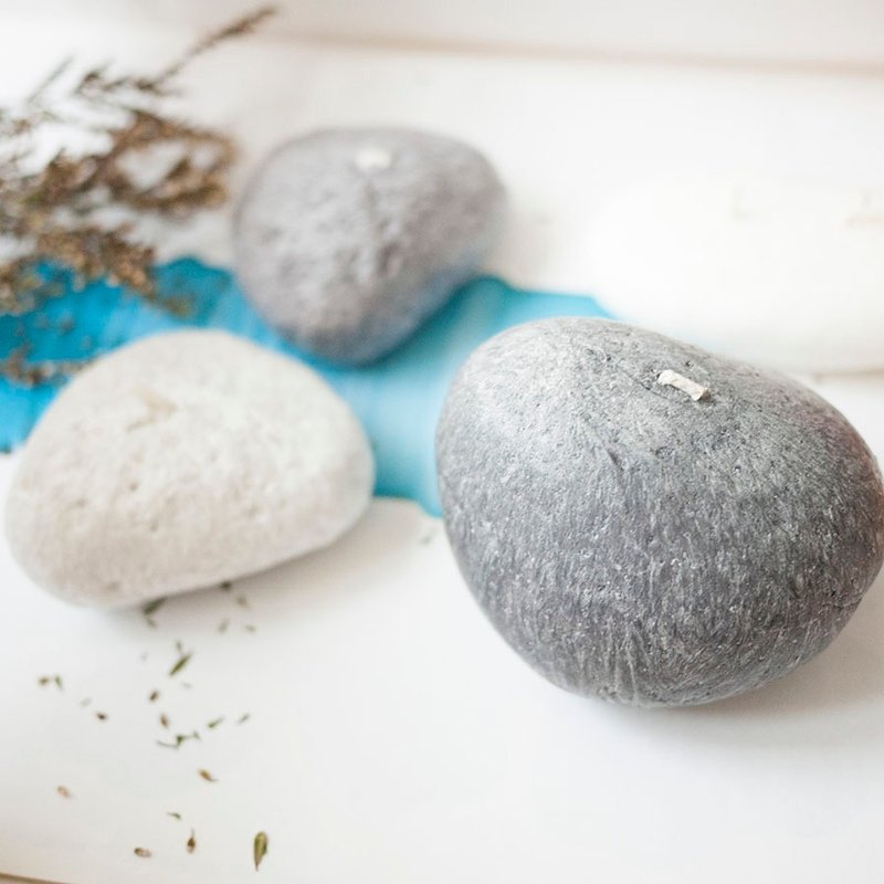 禅风石头蜡烛 ✣ 棕榈蜡 x 无烟害 x 净化空气（大号） - 蜡烛/烛台 - 蜡 灰色