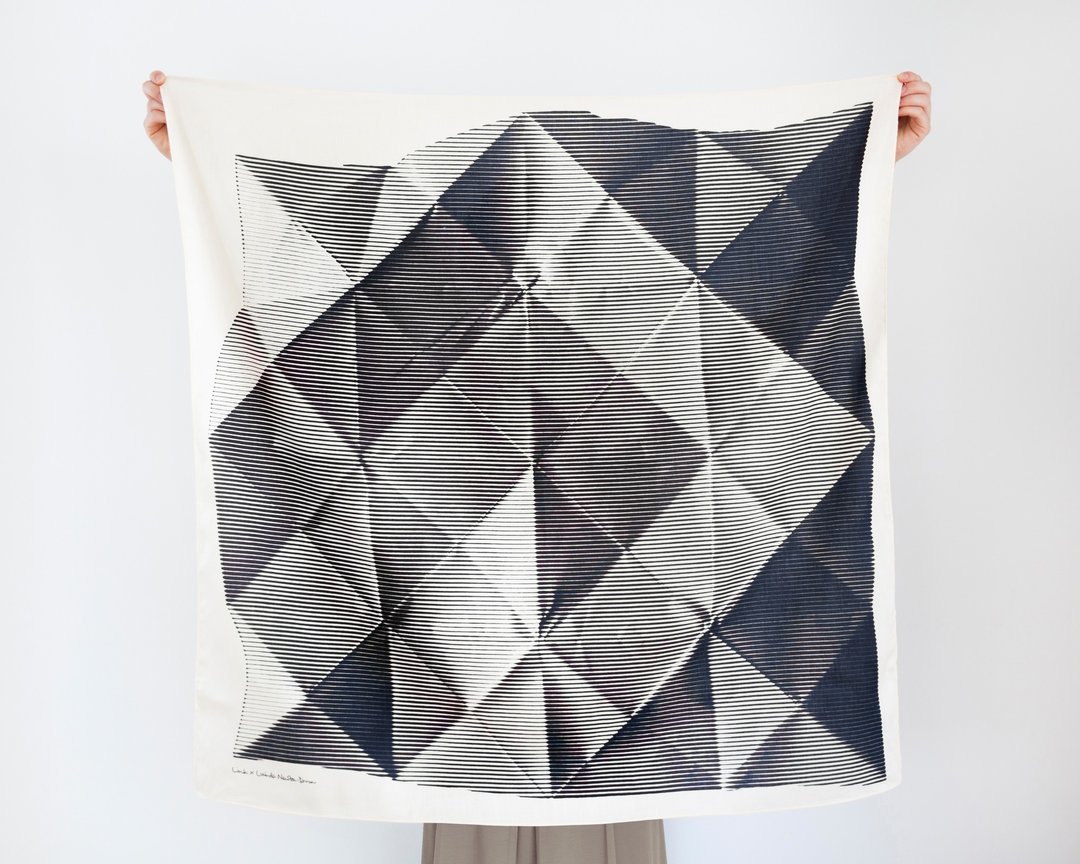 Link Folded Paper Furoshiki 日本风吕敷 - Black - 丝巾 - 棉 黑色