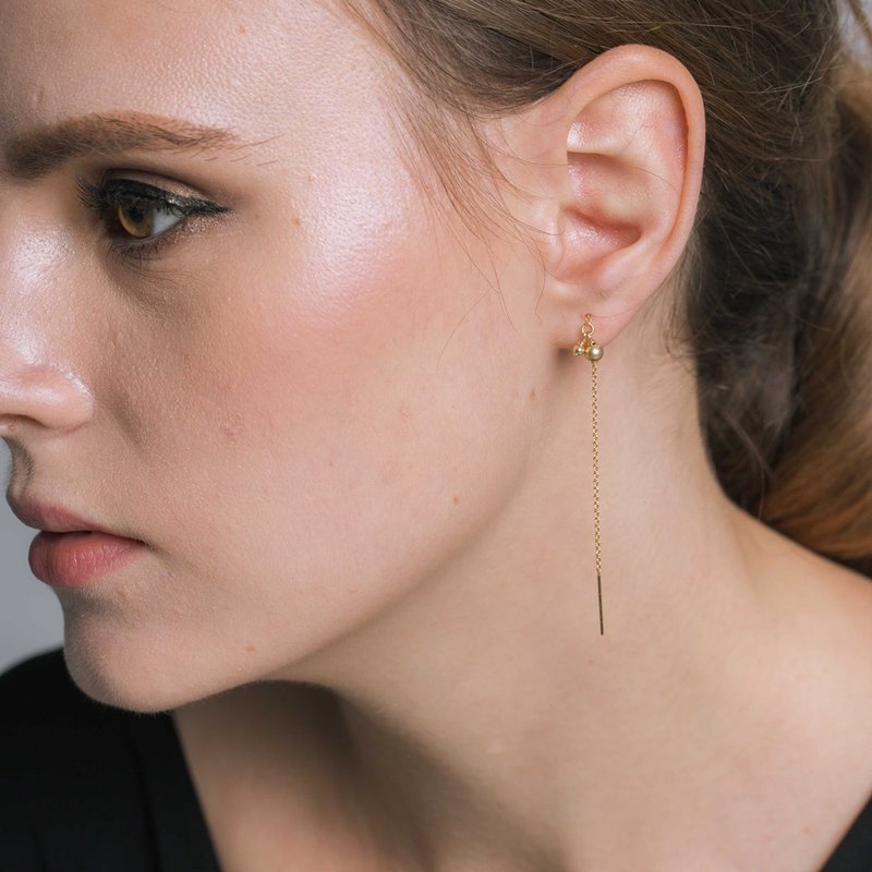 ::享受瞬间:: 14K包金可调式耳链 简约日常 Life is Great - 耳环/耳夹 - 其他金属 金色