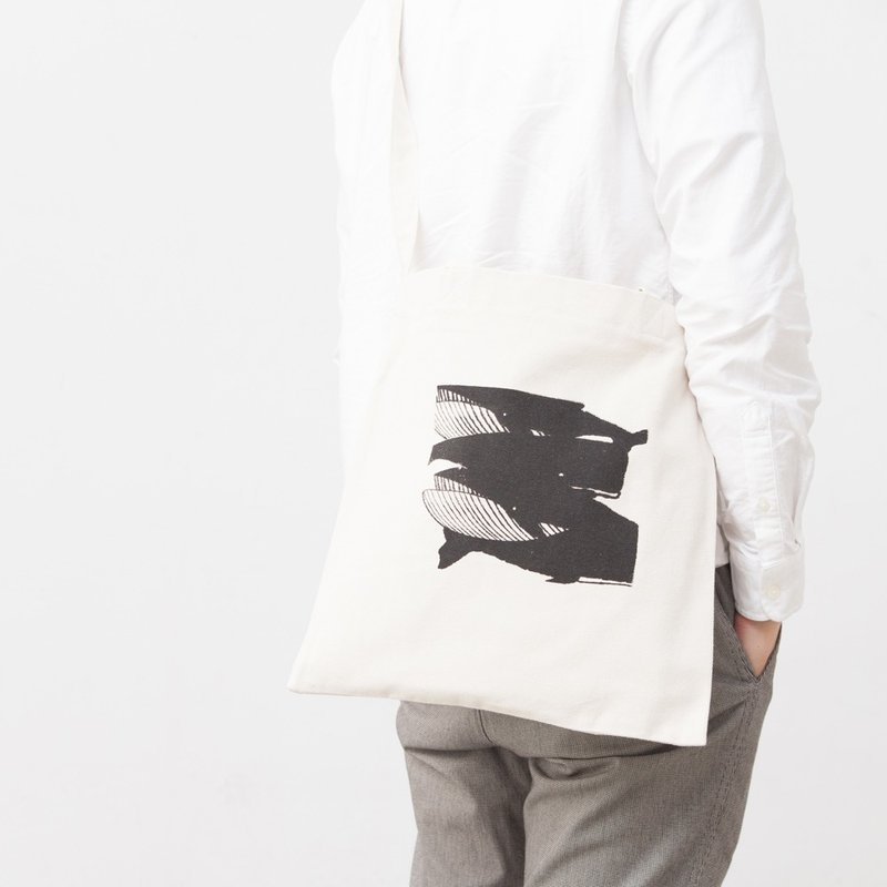 鲸鱼手工印刷 手提肩背两用购物袋 - 侧背包/斜挎包 - 其他材质 