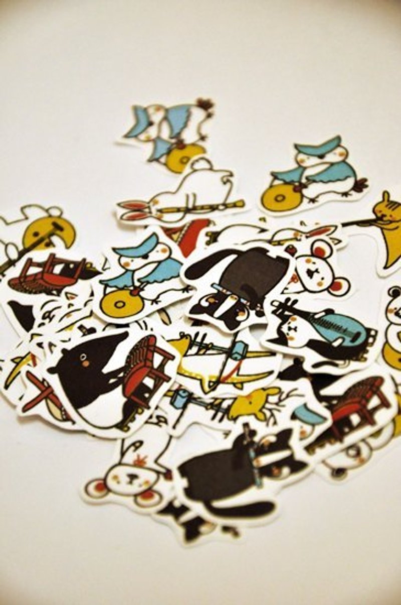 L鼻先生 / 小动物国乐团贴纸组 - 贴纸 - 纸 多色