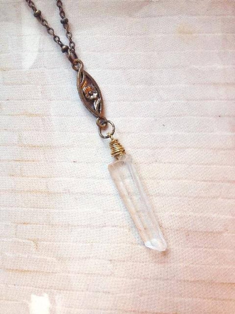 天然白水晶 原石冰柱项链 - 项链 - 其他材质 白色