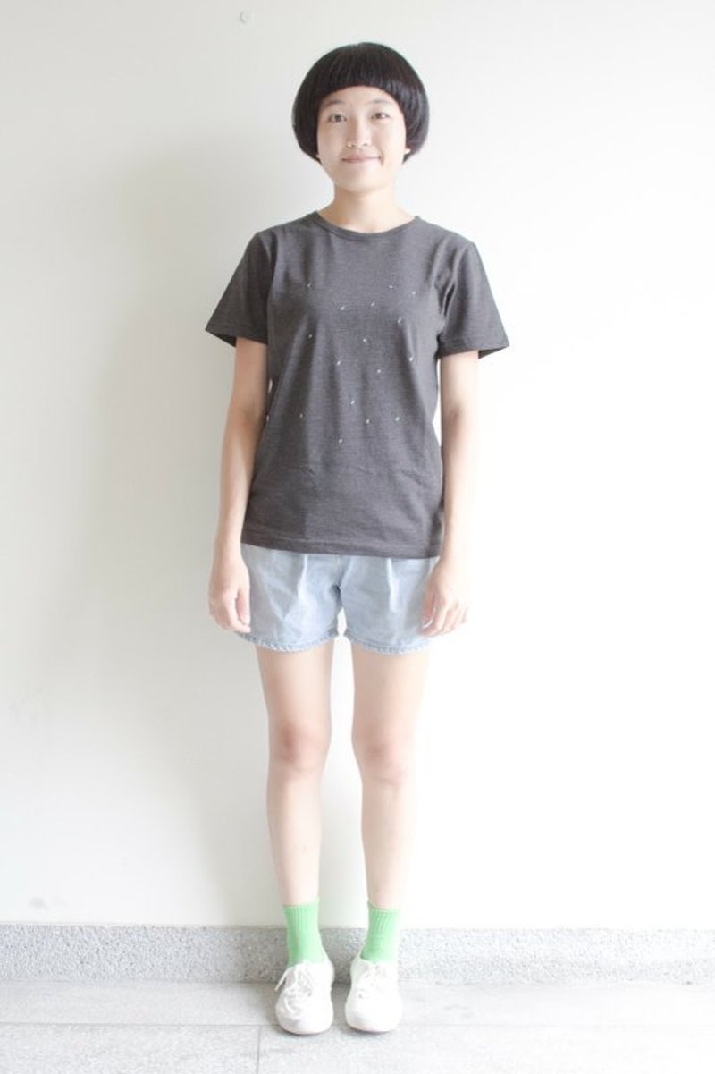 {妖魔鬼怪系列} 鬼火 / 正常T-shirt - 女装 T 恤 - 绣线 黑色