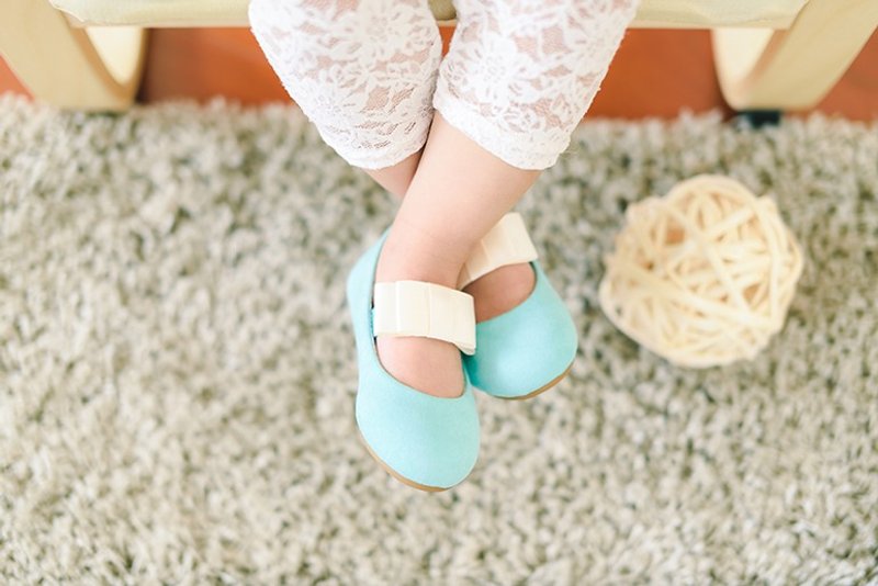 ‘Baby Day’俏皮恬静小清新 娃娃鞋 湖水绿 可爱公主鞋 童鞋 亲子鞋 - 童装鞋 - 其他材质 绿色