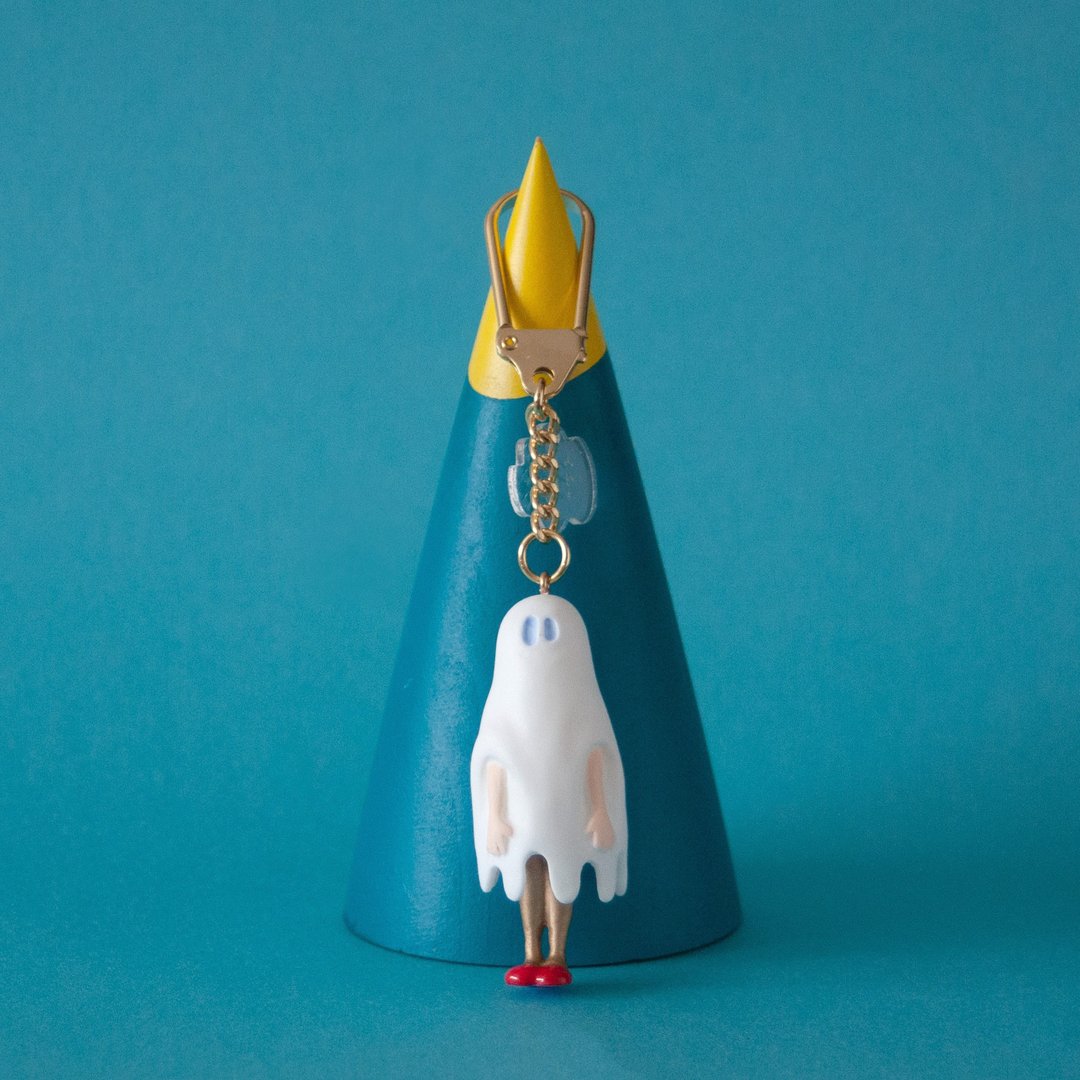 Stock limit ghost-chan key charm gold - 钥匙链/钥匙包 - 塑料 白色