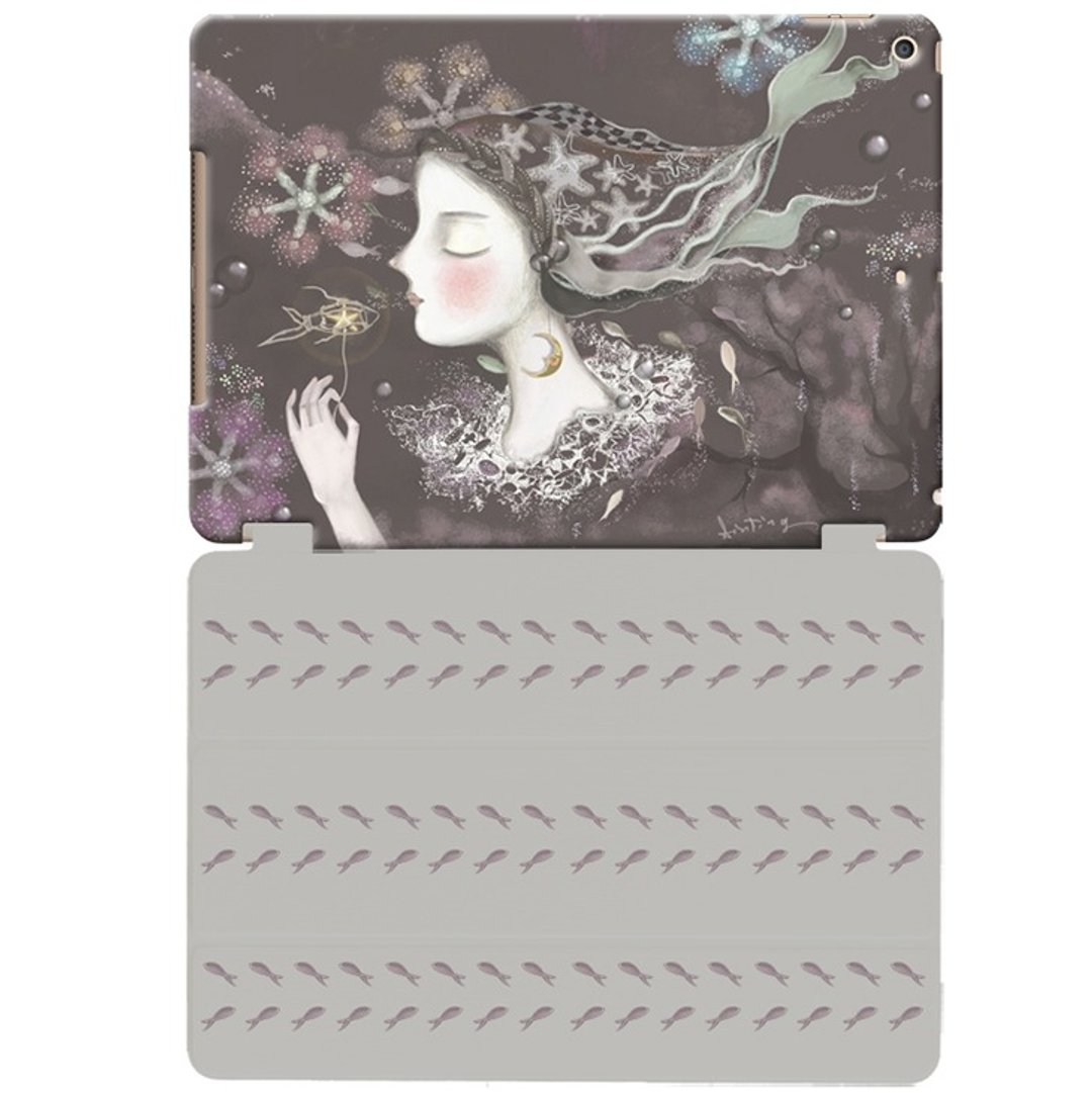 手绘爱情系列-情有独钟-tinting林文婷《 iPad / iPad Air》水晶壳＋Smart Cover（磁杆） - 平板/电脑保护壳 - 塑料 黑色