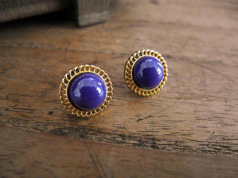 复时品【早期手工耳环：糖果蓝莓】 - 耳环/耳夹 - 其他材质 蓝色