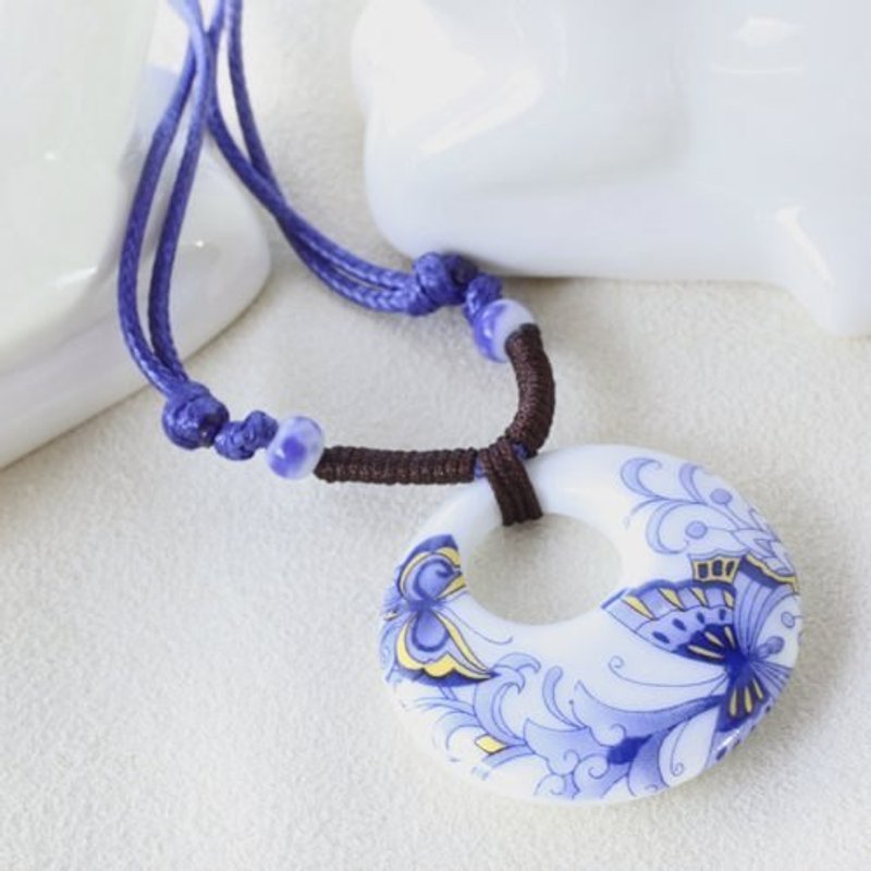 蝶舞白瓷项炼 - 项链 - 其他材质 白色