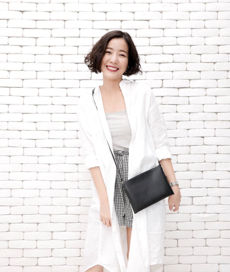 三明治随身侧背包 - 午夜黑 - 侧背包/斜挎包 - 压克力 黑色