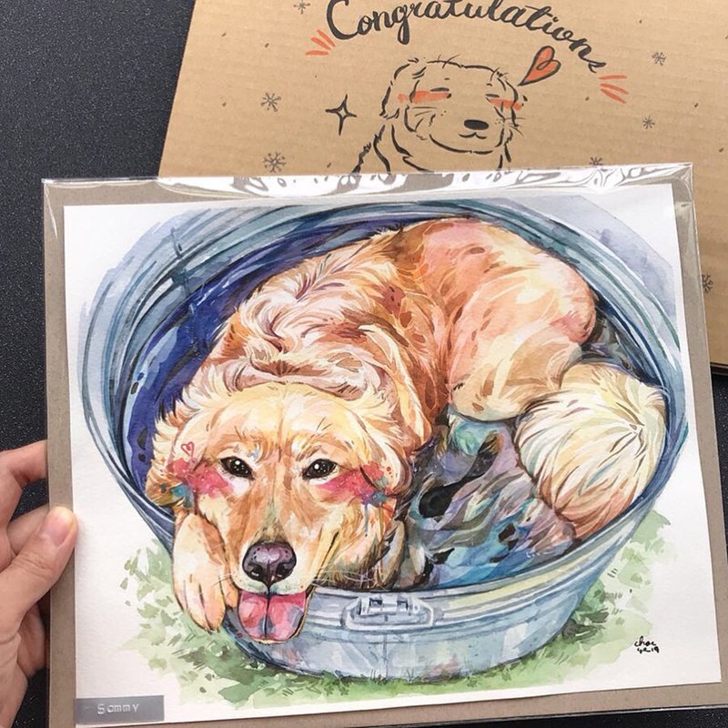 Pet Portrait 宠物肖像画 / 21x30cm (8x12) / 一只一张 / 水彩 - 其他 - 其他材质 多色