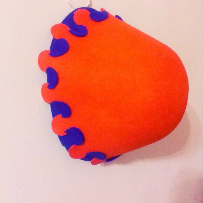 :: 尾鱼蛋饼:: 鱼鳞撞色渔夫帽 - 帽子 - 其他材质 橘色