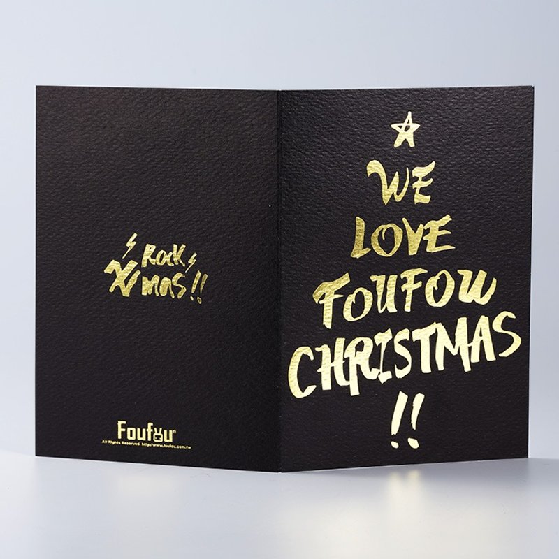 《Foufou》圣诞卡片(烫金版) - Foufou Christmas - 卡片/明信片 - 纸 黑色