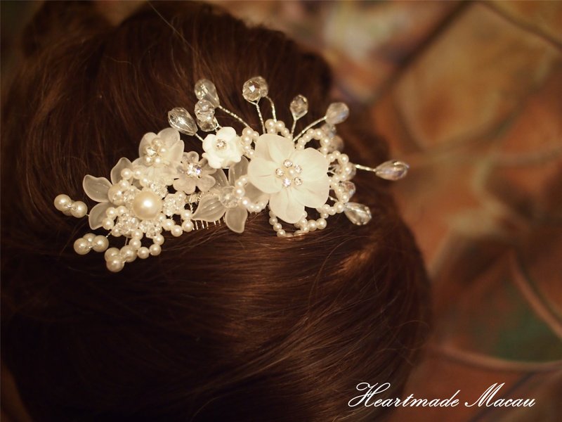 西式 婚礼 新娘 发梳 闪钻 头饰 发饰 结婚礼物 - 发饰 - 其他金属 白色