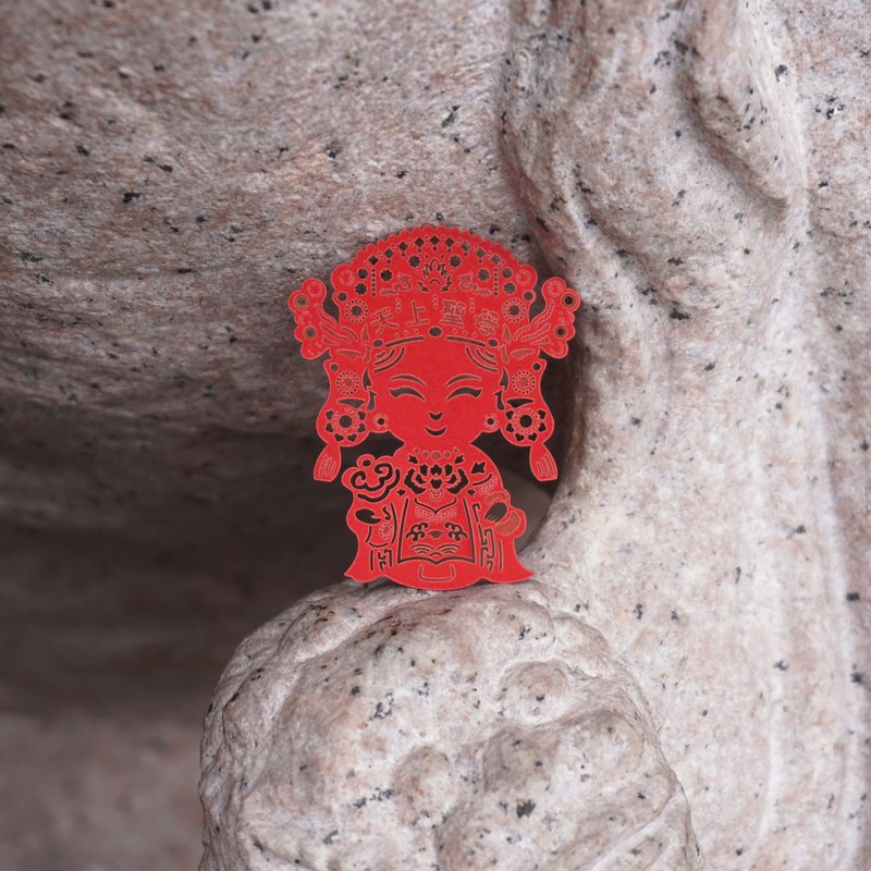 麦麦大节庆-天上圣母 纸雕书签 | 文化节庆 开运祈福 文具送礼 - 书签 - 纸 红色